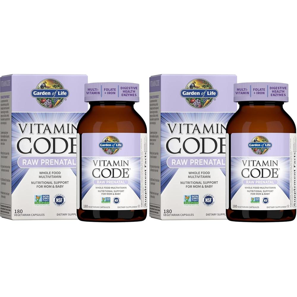 MULTIVITAMÍNICO GARDEN OF LIFE VITAMIN CODE RAW PRENATAL 180 CÁPSULAS | PACK 2