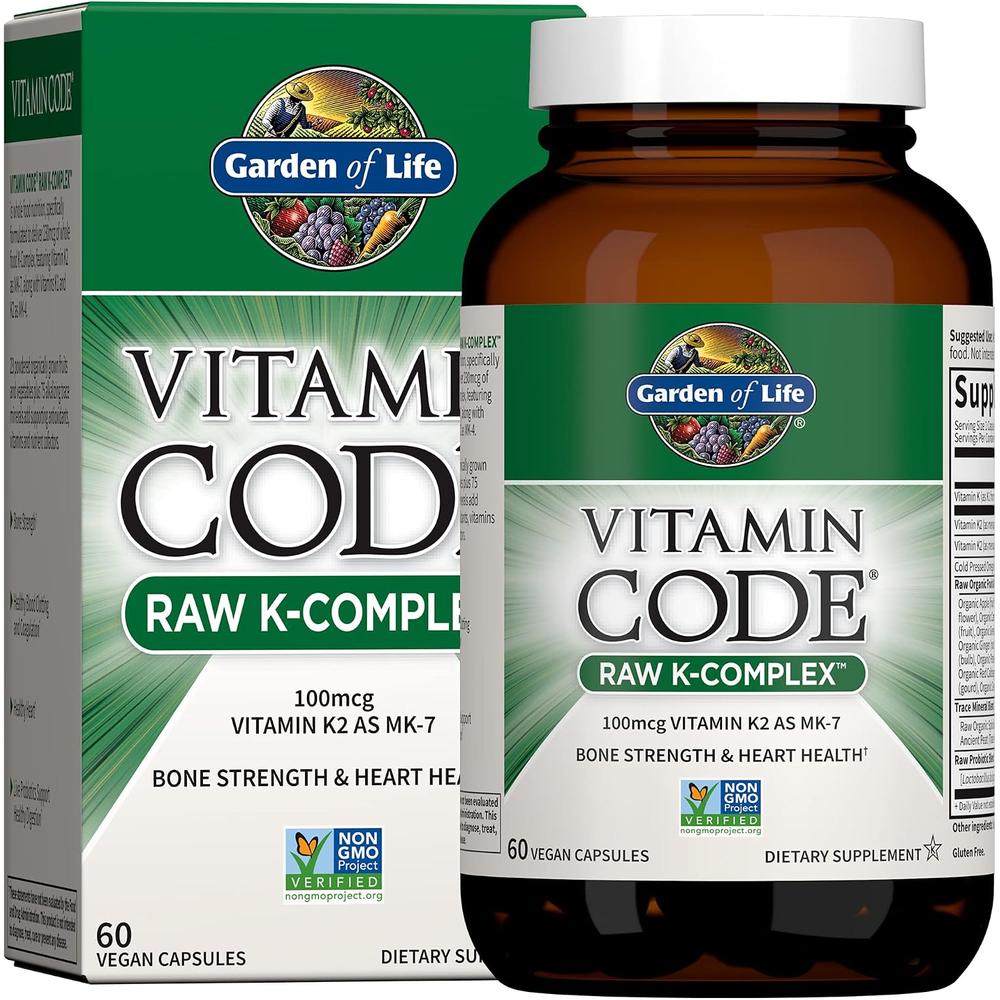 VITAMINA K GARDEN OF LIFE VITAMIN CODE RAW K-COMPLEX 230 MCG 60 CÁPSULAS | PACK 6