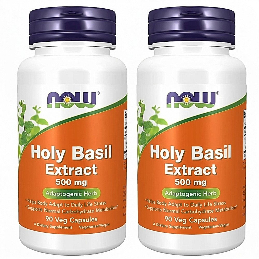 HOLY BASIL NOW FOODS 500 MG 90 CÁPSULAS | PACK 2