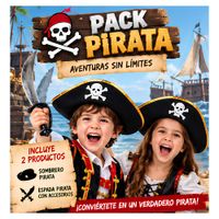 Pack Pirata Infantil Sombrero y Espada con Accesorios para Disfraz Halloween Fiesta