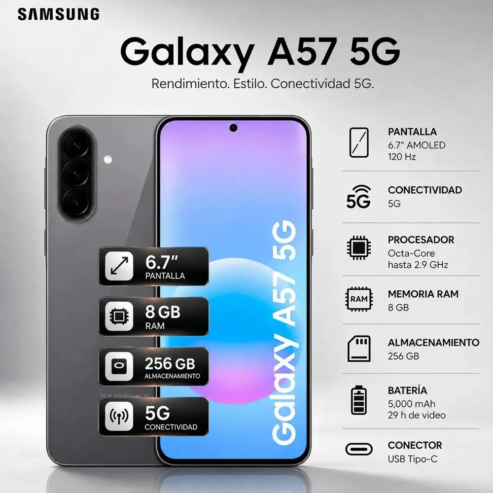 Samsung Galaxy A57 5G 8GB RAM 256GB  GRIS