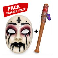 Pack Máscara Terror La Purga con Bate Terrorifico Halloween Fiesta Cosplay