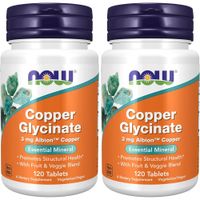 GLICINATO DE COBRE NOW FOODS 3 MG 120 TABLETAS | PACK 2