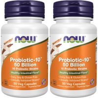 PROBIOTIC-10 NOW FOODS 50 BILLONES UFC 10 CEPAS 50 CÁPSULAS | PACK 2