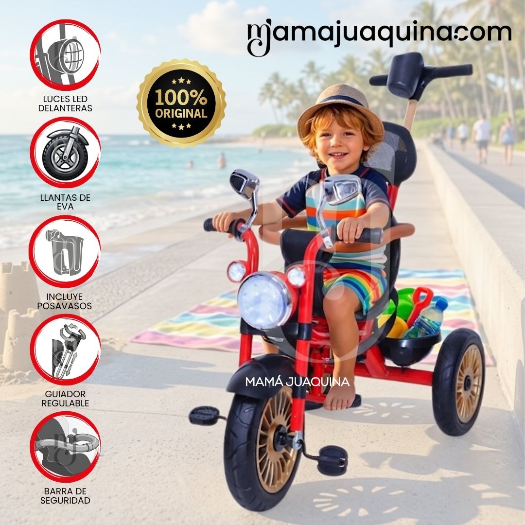 Triciclo Giratorio con reflector CHOPPER LT Red