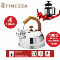 FINEZZA - TETERA SILVADOR ACERO INOXIDABLE DE 4 LITROS + CAFETERA GRATIS