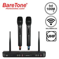 Sistema de Micrófono Baretone WM 2802W  Doble con UHF Multi Frecuencia