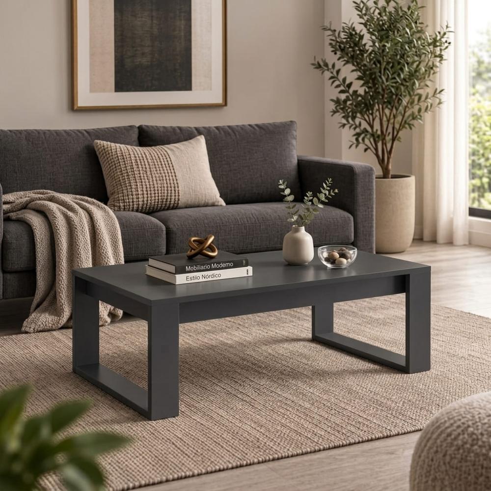 Mesa de centro moderna cuadrada Elio color negro Muebleo.pe