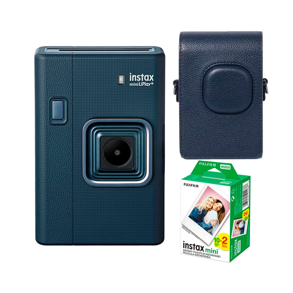 Camara Fujifilm Instax Mini LiPlay Blue  Estuche Pelicula x 20