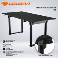 MESA GAMING COUGAR DESK E-GRAV 180 BLACK 180X80CM ELECTRICA 041056