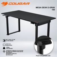 MESA GAMING COUGAR DESK E-GRAV 160 BLACK 160X75CM ELECTRICA 040157