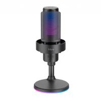 Micrófono Fifine A9S RGB USB Multipatron - Negro