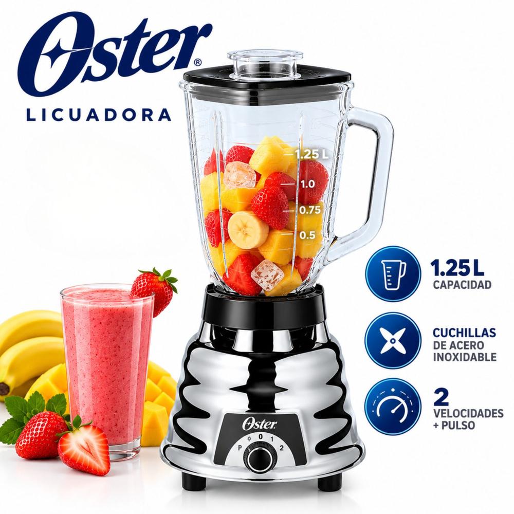 Licuadora Oster 1.25L de 2 Velocidades 250-22 Con potencia de 600Watts