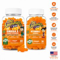 Combo The Gummies Co. Para niños Omega 3 60 Gomitas Naranja Más Vitamina C 50 Gomitas Naranja