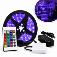 Cinta Led RGB 5 Metros Con Control Remoto Y Adaptador
