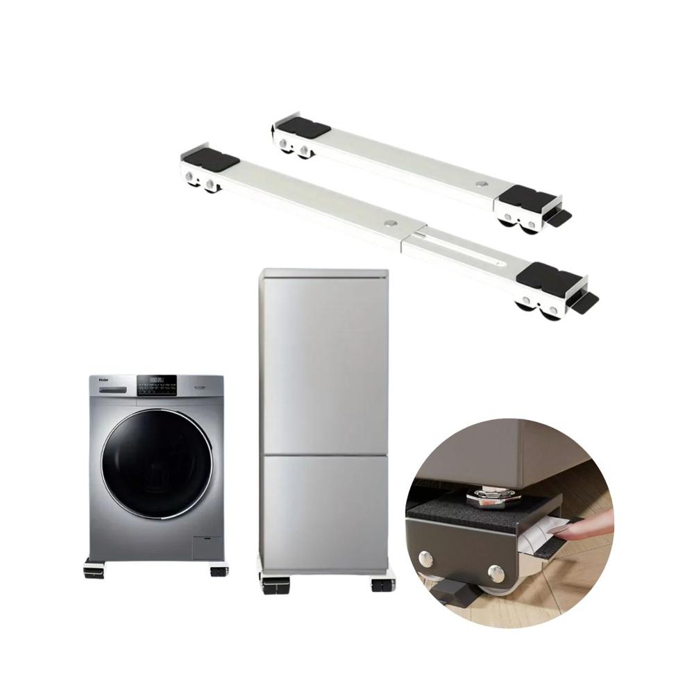 BASE MÓVIL SOPORTE DE LAVADORAS REFRIGERADORAS AJUSTABLE BLANCO.