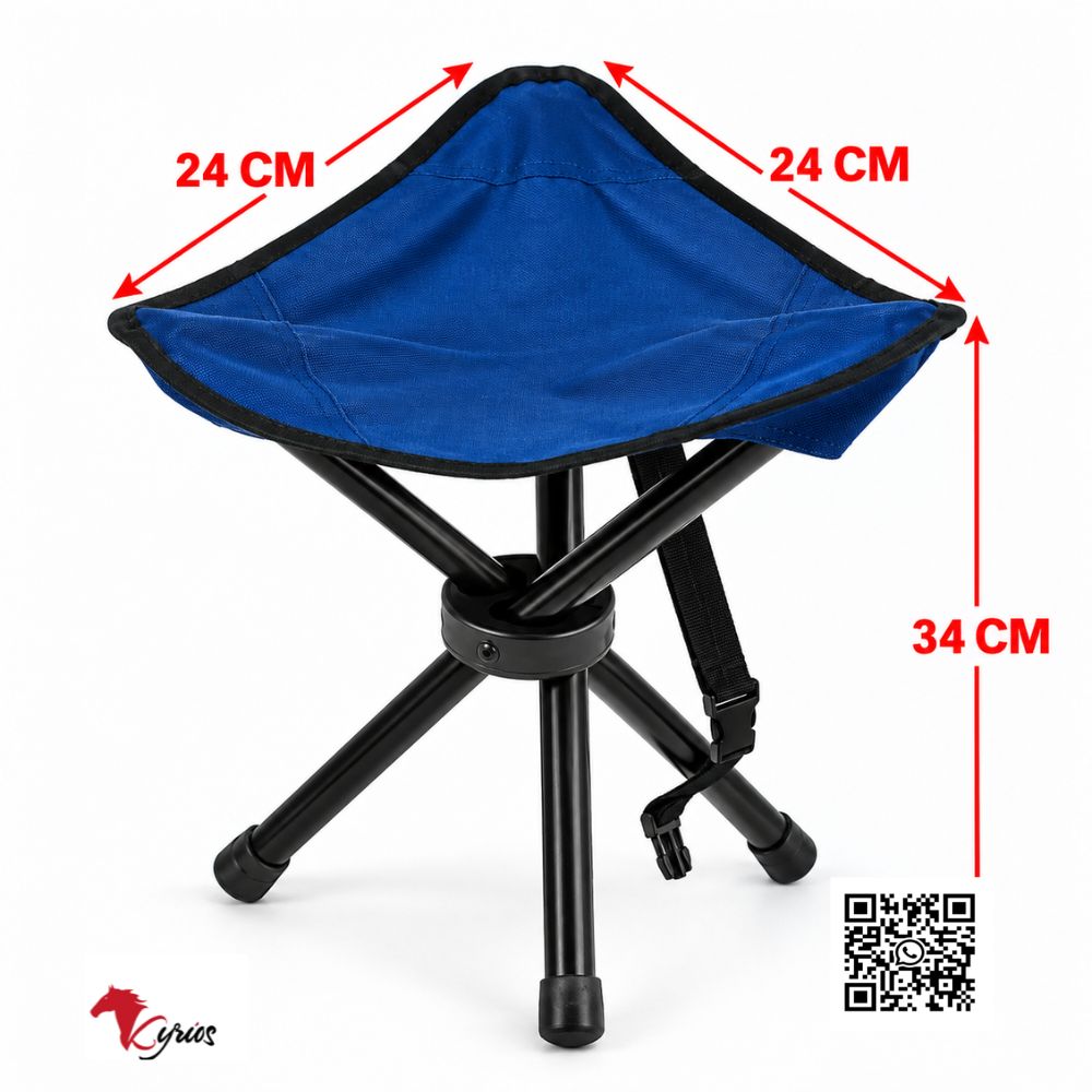 Taburete Plegable Para Camping   AZUL