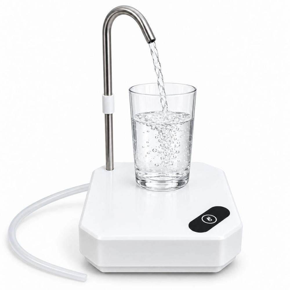 Dispensador de Agua Eléctrico Recargable USB Tipo-C con Base y Caño de Acero