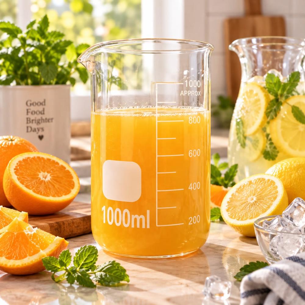 Vaso Medidor de Vidrio Borosilicato 1000 ml