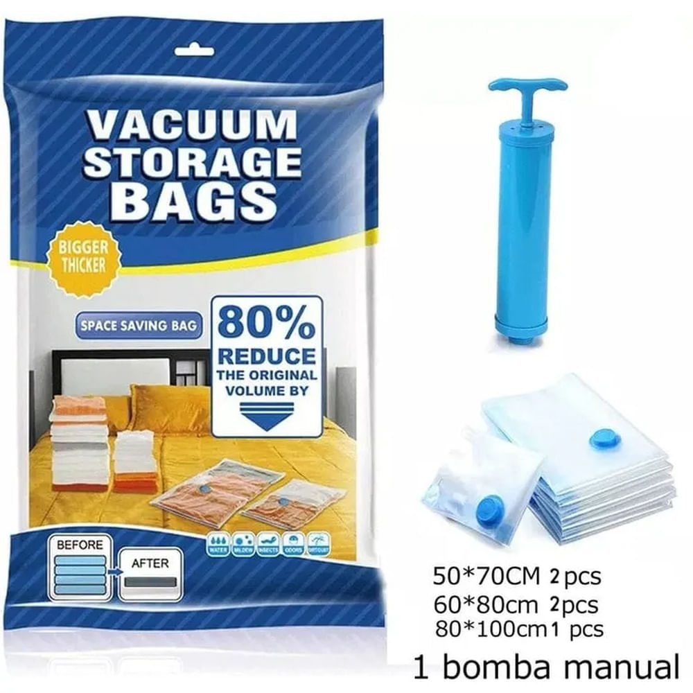 SET X5 BOLSAS DE VACÍO PARA ROPA CON SUCCIONADOR