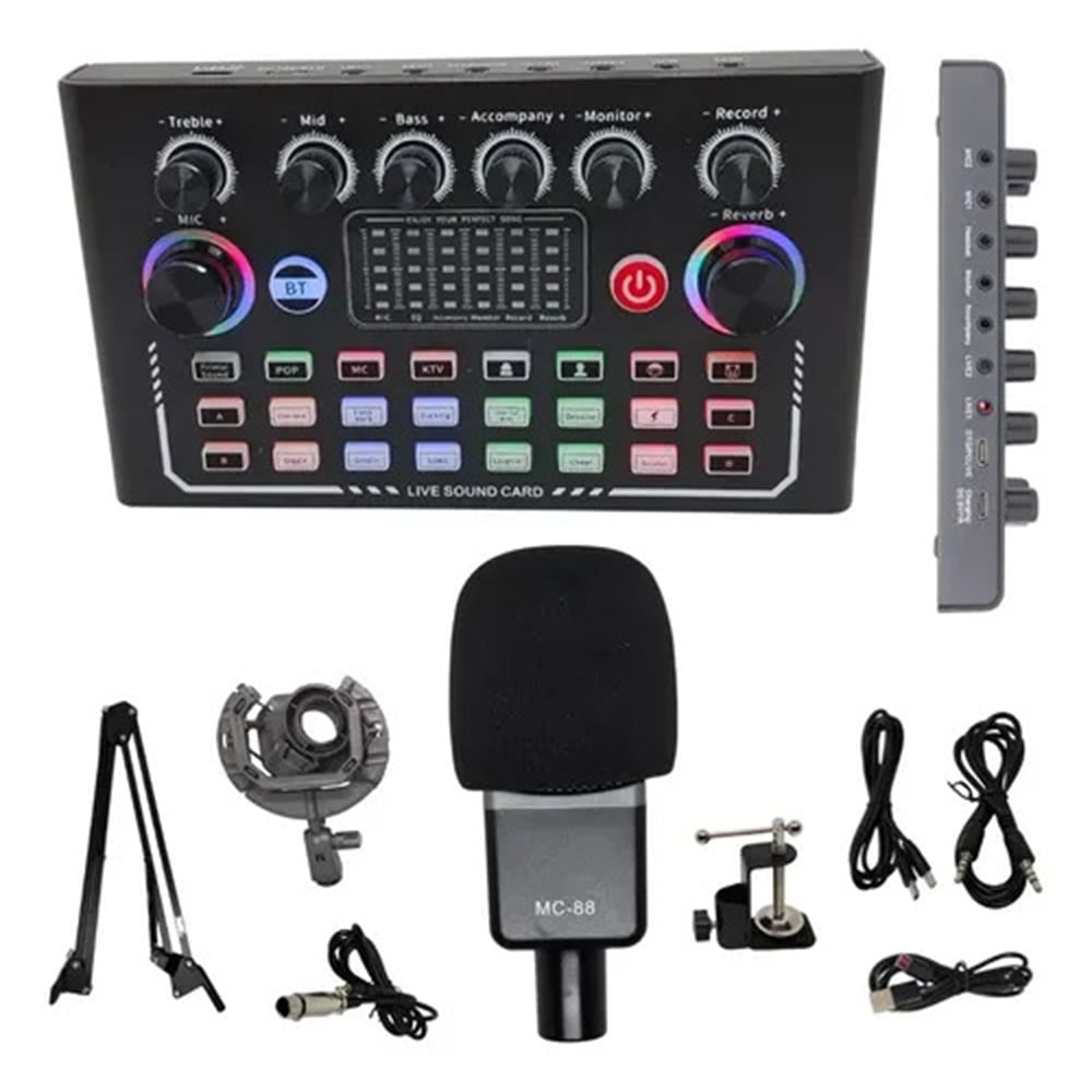 Kit de Micrófono condensador con consola de video estudio profesional MOD PP670