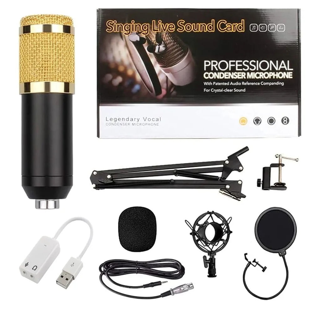 Micrófono condensador con consola profesional para grabación pp11646