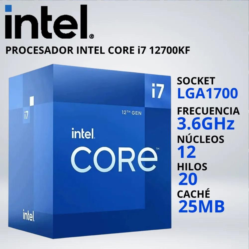 PROCESADOR INTEL CORE i7-12700KF LGA1700 3.6-5.0 GHz 25MB - 030496.