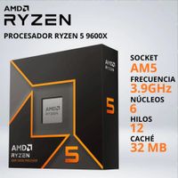 PROCESADOR RYZEN 5 9600X 3.9-5.4 GHz 32MB AM5 GRAFICOS RADEON - 037465.