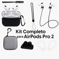 Kit 8 en 1 de Accesorios para AirPods 4 4ta generación  Negro