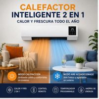 Calefactor de Pared 2 en 1 con Ventilacion y Control Remoto Aire Caliente y Ventilador Color Blanco
