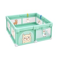 Corral Infantil Para Bebé Llamas Verde