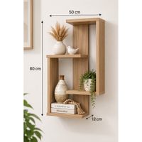 repisa flotante moderna panela de 80x50x12 cm de melamine