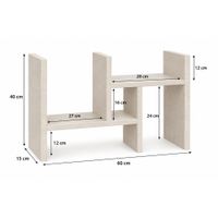 Organizador multiusos toquilla para libros de 40x60x15 cm melamine