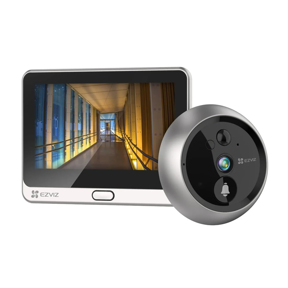 Timbre Mirilla EZVIZ Inteligente WIFI 3MP 2K  con Pantalla Plata