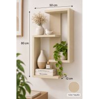 repisa flotante moderna toquilla de 80x50x12 cm de melamine