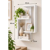 repisa flotante moderna blanco de 80x50x12 cm de melamine