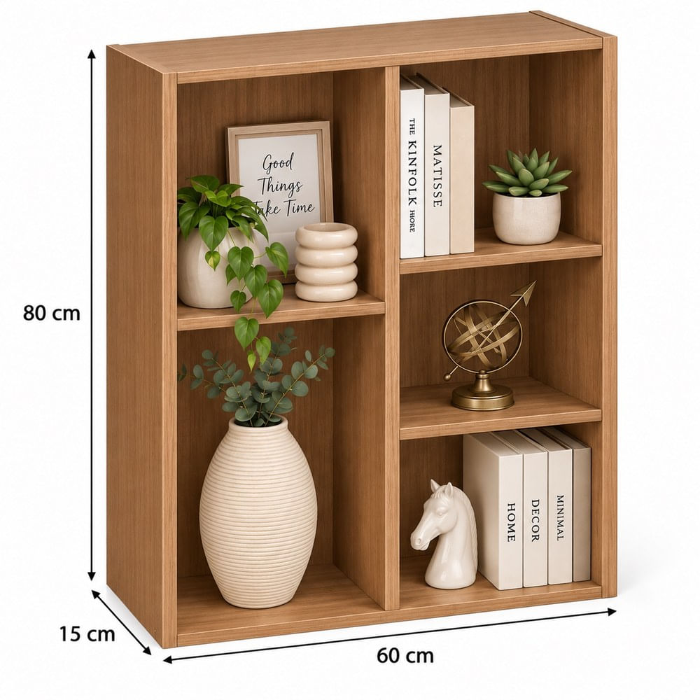 Estantería librero organizador de libros de 80x60x15 cm panela