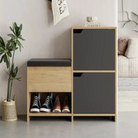 Zapatera Moderno Charles Panela y Negro R&R Muebles