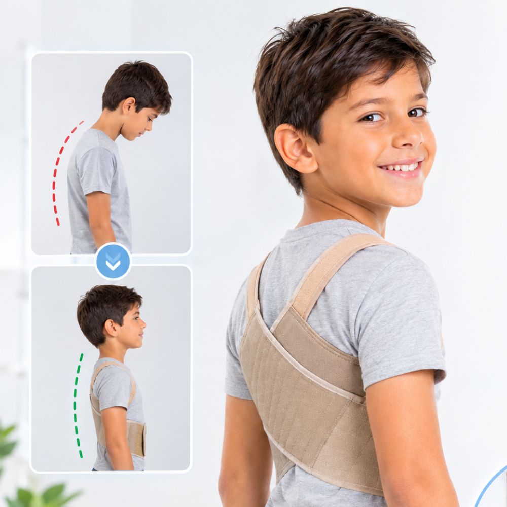 Corrector de Postura Infantil de Dos Piezas - Soporte Ortopédico para Espalda y Hombros