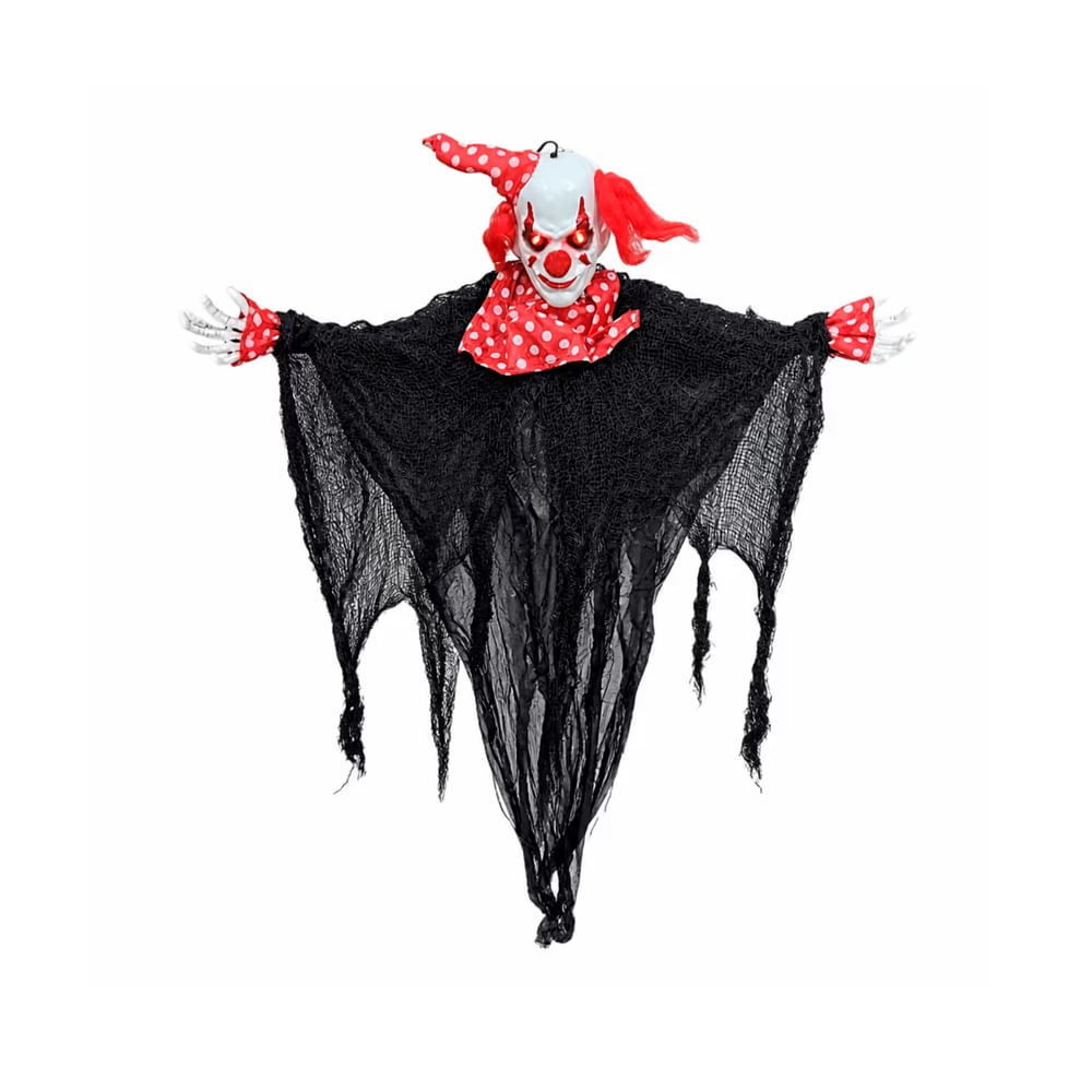 HALLOWEEN - Payaso Colgante de Poliéster Halloween con Luz LED – 120 cm