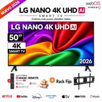 Televisor LG Smart TV NANO 50 4K UHD 50NU800BPSC 2026 y Rack Fijo