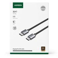 Cable DisplayPort 1.4 UGREEN 25905 2m HDR DP a DP - Aluminio Trenzado