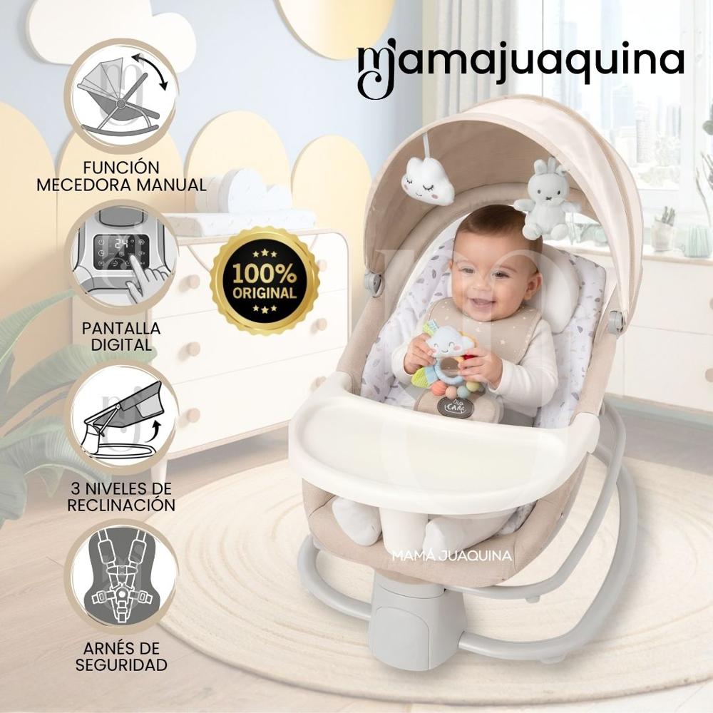 Mecedora Eléctrica para Bebés AMBER 4 en 1 Edición Limitada Beige
