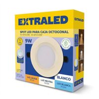 Spot Para Empotrar  Caja Octogonal 9W 3 Tiempos color Blanco