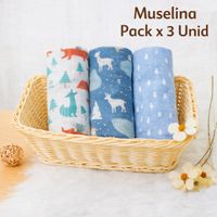 Manta Muselina para Bebé Pack x 3 Unidades SMT41