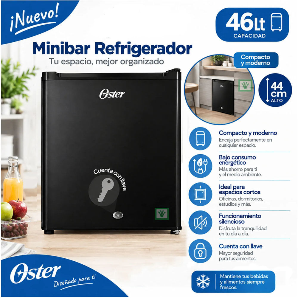 Frigobar Oster - OS-PMB46BB 46L