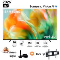 Televisor Samsung 75'' Mini LED M80H Vision AI Smart TV 2026 con Antena y Rack Fijo