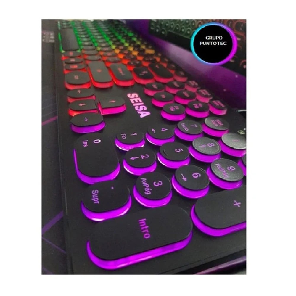 TECLADO USB GAMER SEISA RETROILUMINADO DN-DY02  Color negro