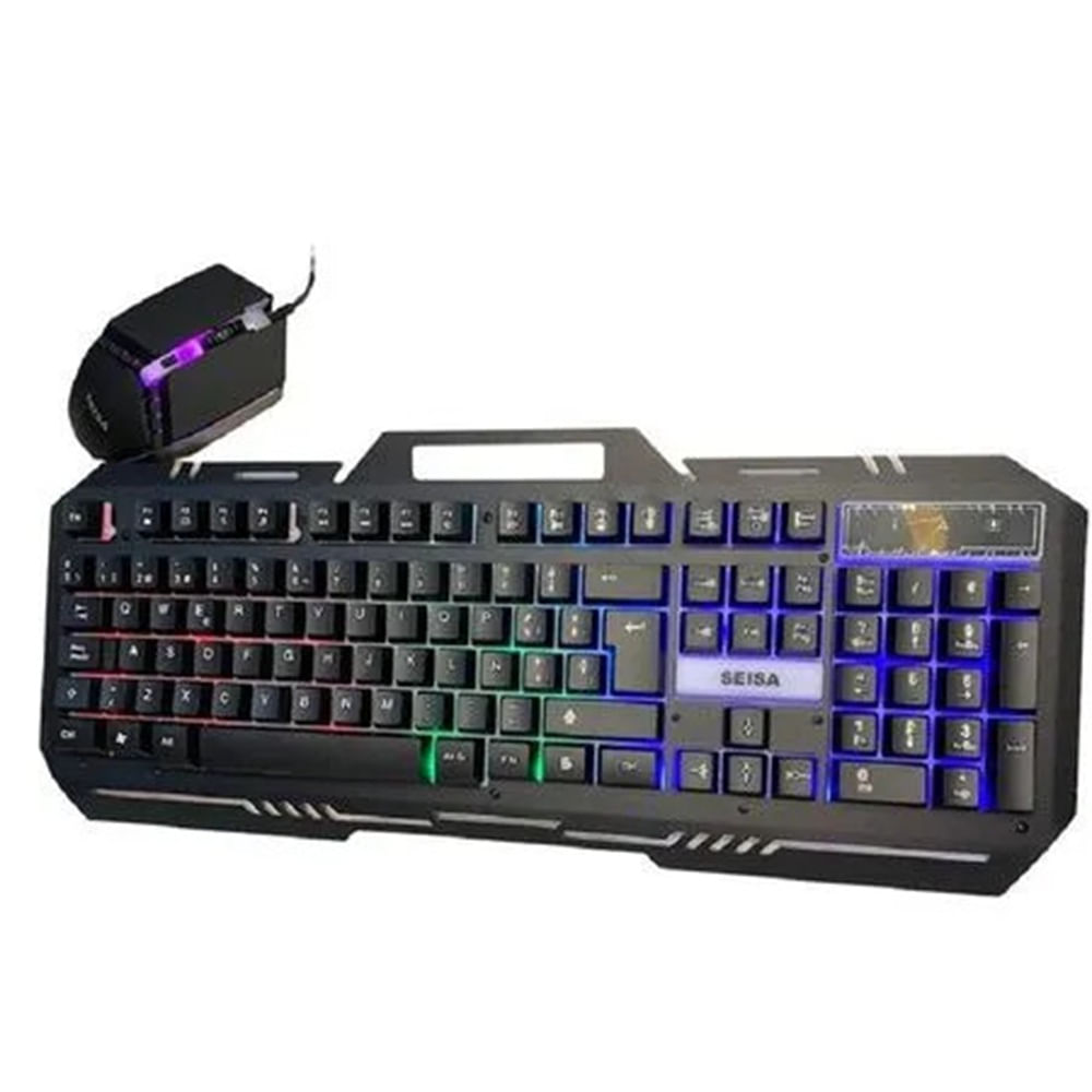 Kit Teclado Mouse Sei Gamer Retroiluminado RGB MODELO DN-K77