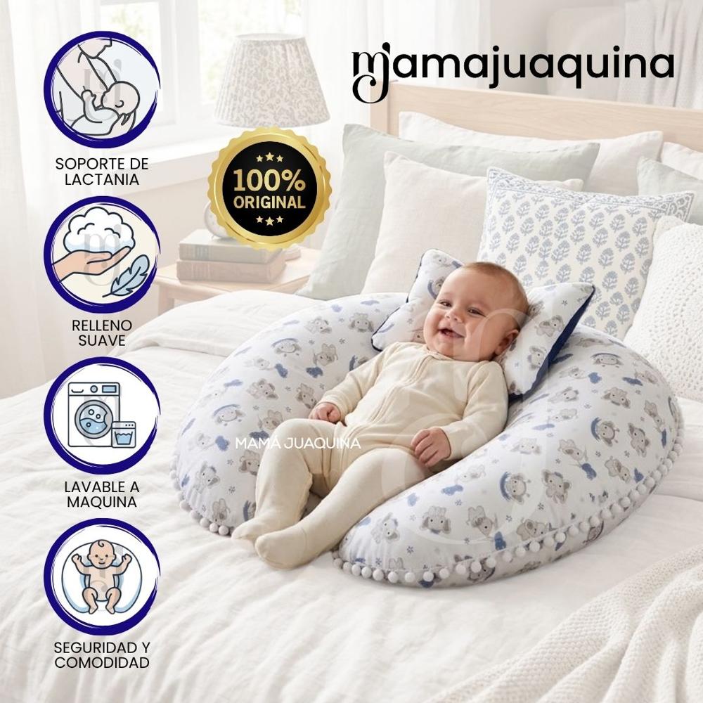 Cojín Multifuncional Para Bebé DOLCE DREAM Colección Exclusiva  White and Blue
